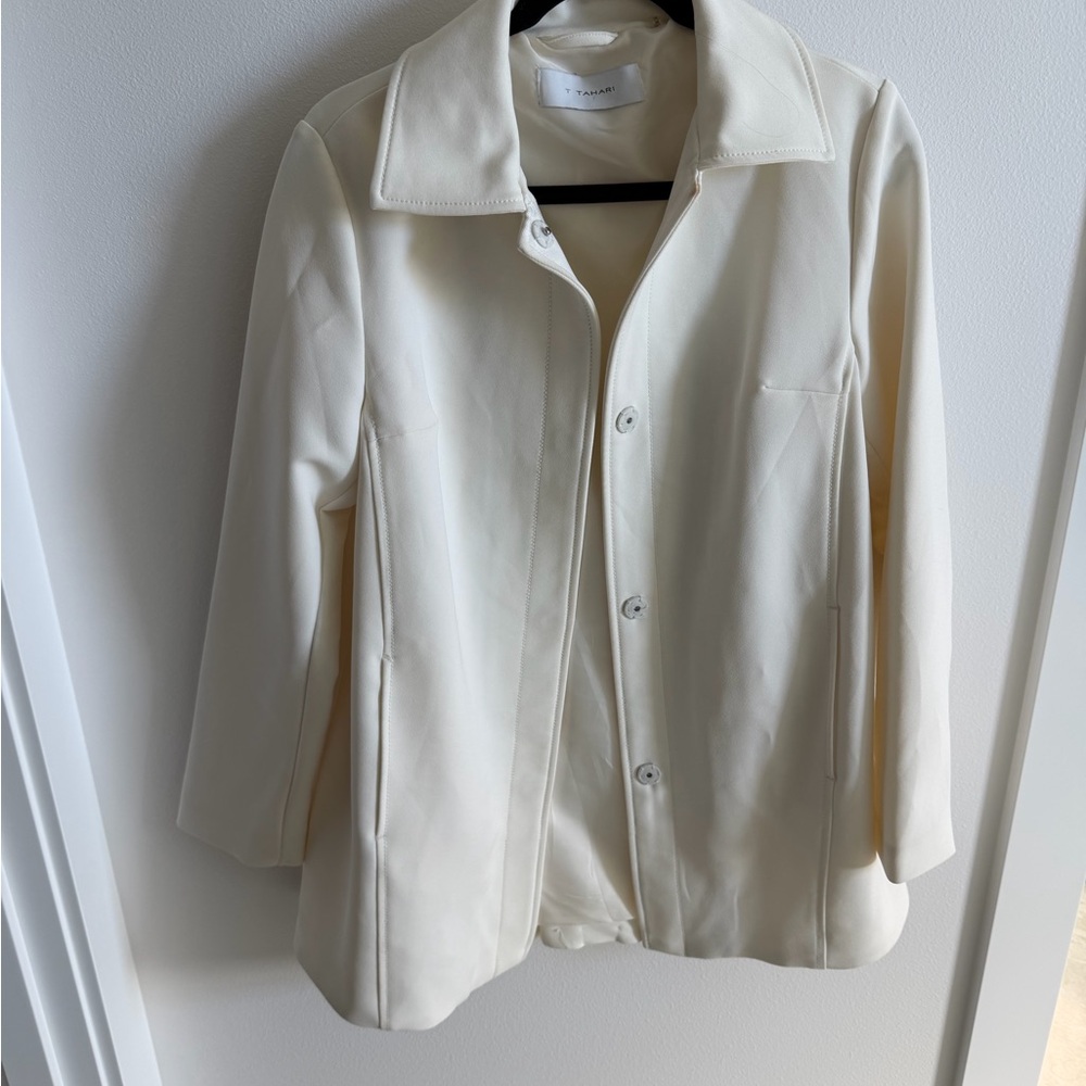 T Tahari Cream Trench Coat